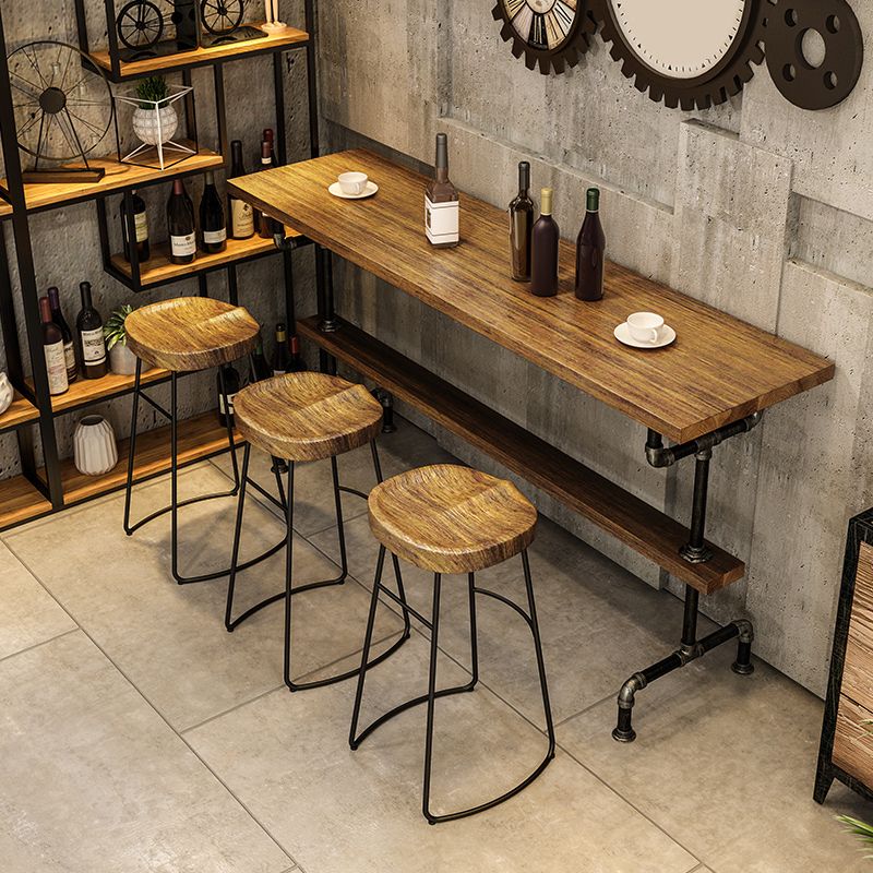 Solid Wood 1/2/4/7 Pieces Counter Height Set Rectangle Industrial Trestle Bar Table Set Clearhalo 'Bar Furniture' 'furn' 'furn_home_bar_bar_sets' 'Furniture' 'Home Bars & Bar Sets' 'home_bar_bar_sets' 'Kitchen & Dining Furniture' 1200x1200_72f116bb-7ff3-4a20-a06a-51941ed2ae82
