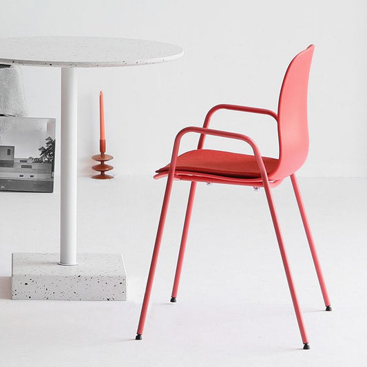 Stackable Dining Arm Chairs Indoor Armchairs with Metal Legs (Set of 4) Clearhalo ' kitchen&dining_furn' 'Dining Chairs' 'Dining Tables & Seating' 'dining_chair' 'furn' 'furn_dining_chair' 'Furniture' 'furniture_dining_chair' 'Kitchen & Dining Furniture' 'kitchen' 1200x1200_72f1bc6e-1de9-4687-adb5-fb89f6e2b15c