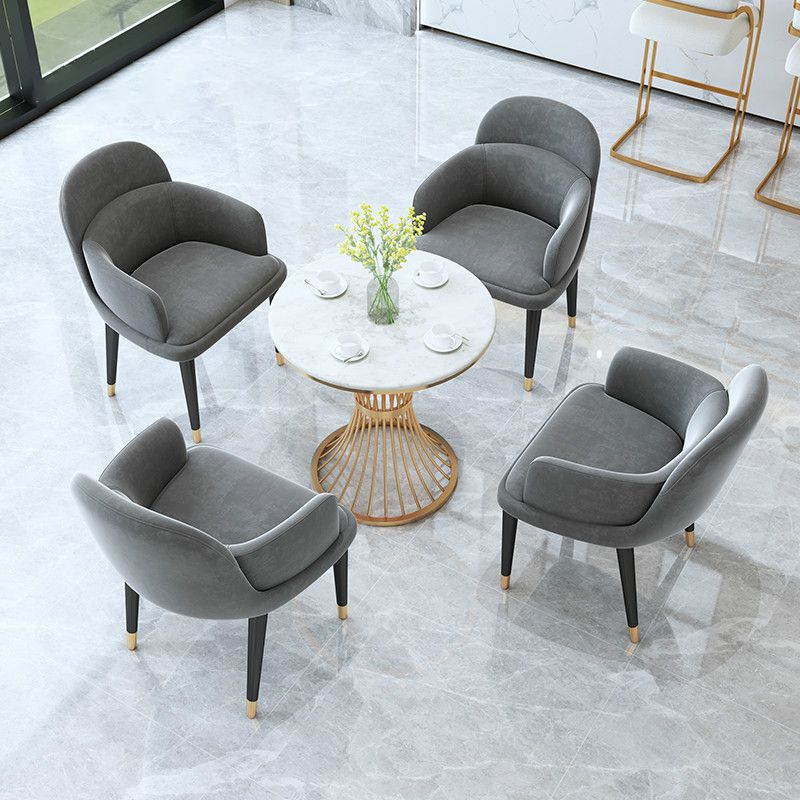 Glam Fintered Stone Dining Set Round 1/2/3/4/5 Pièces Pièces Ensemble pour une utilisation à domicile