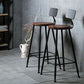 Industrial Armless Backrest Counter Stool Iron Cafe Bar Stool with Wooden Seat and Pedal Clearhalo 'Bar Furniture' 'Bar Stools' 'bar_stools' 'furn' 'furn_bar_stools' 'Furniture' 'Kitchen & Dining Furniture' 1200x1200_72f275c5-97f8-4f35-92e9-ffc6a53038fe