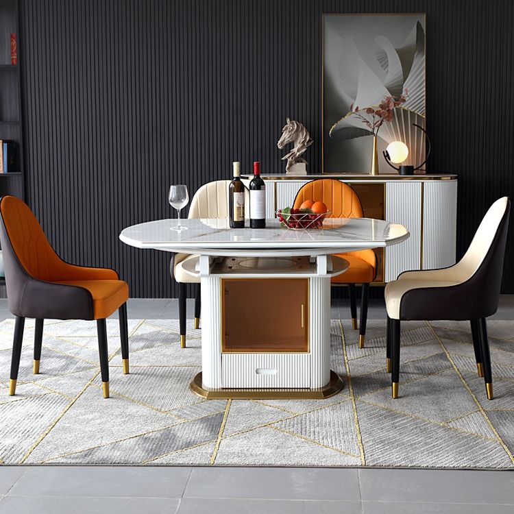 Round Pedestal Dinette Table Traditional Luxury Dining Room Table with Draswer Clearhalo ' dining_table' 'Dining Tables & Seating' 'Dining Tables' 'furn' 'furn_dining_table' 'Furniture' 'furniture_dining_table' 'Kitchen & Dining Furniture' 'kitchen&dining_furn' 'kitchen' 'kitchen_dining_table' 1200x1200_72f27c5b-8d69-459b-9a12-de357b0ead36