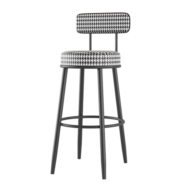 Modern Backrest Armless Counter Stool Iron Cafe Bar Stool with Cushion and Pedal Clearhalo 'Bar Furniture' 'Bar Stools' 'bar_stools' 'furn' 'furn_bar_stools' 'Furniture' 'furniture_bar_stools' 'Kitchen & Dining Furniture' 1200x1200_72f3a4fb-f533-47f5-8e8d-a249b0df6865