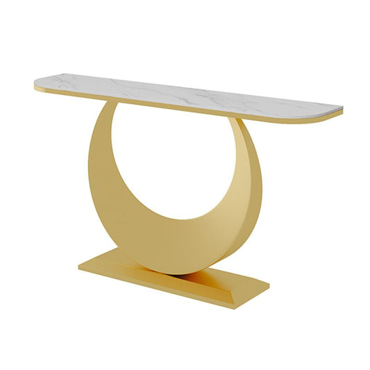 Tabella della console contemporanea Finitura antica di divano console mezzaluna