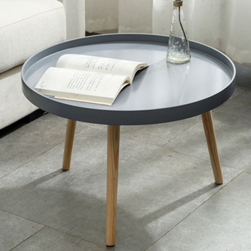 19.6"H Modern 3 Legs Wood Base Plastic Round Tray Top Coffee Table Clearhalo 'Coffee & Accent Tables' 'Coffee Tables' 'coffee_tables' 'furn' 'furn_coffee_tables' 'Furniture' 'furniture_coffee_tables' 'Living Room Furniture' 1200x1200_72f53bee-59a6-42ee-ba3a-bc9c1590ef74