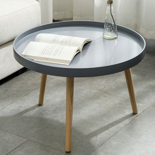 19.6"H Modern 3 Legs Wood Base Plastic Round Tray Top Coffee Table Clearhalo 'Coffee & Accent Tables' 'Coffee Tables' 'coffee_tables' 'furn' 'furn_coffee_tables' 'Furniture' 'furniture_coffee_tables' 'Living Room Furniture' 1200x1200_72f53bee-59a6-42ee-ba3a-bc9c1590ef74