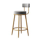Glam Metall-Barhocker, Stoff-Thekenhocker mit 4 Beinen in mattem Finish für Zuhause