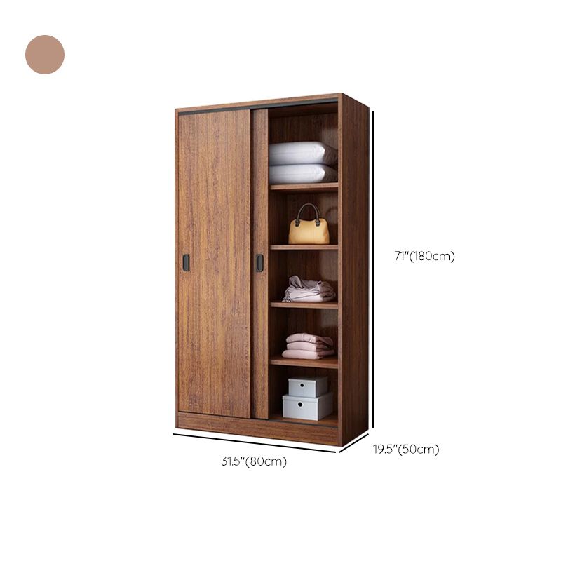 Engineered Wood Wardrobe Armoire Modern Storage Cabinet with Shelves Clearhalo 'Armoires & Wardrobes' 'armoires_wardrobes' 'Bedroom Furniture' 'furn' 'furn_armoires_wardrobes' 'Furniture' 1200x1200_72f65f0c-5821-4202-8913-0a0439955fa0