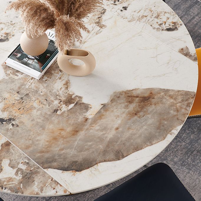 Luxury Sintered Stone Dining Table Round Table with Black Metal Base Clearhalo ' dining_table' 'Dining Tables & Seating' 'Dining Tables' 'furn' 'furn_dining_table' 'Furniture' 'furniture_dining_table' 'Kitchen & Dining Furniture' 'kitchen&dining_furn' 'kitchen' 'kitchen_dining_table' 1200x1200_72f6e6c6-b25c-44a0-bfc0-b6055829b73f