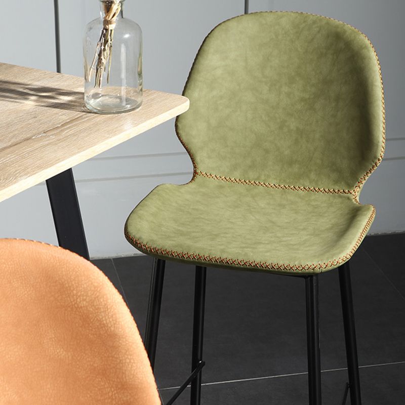 Modern Backrest Armless Counter Stool Iron Balcony Bar Stool with Leather Cushion Clearhalo 'Bar Furniture' 'Bar Stools' 'bar_stools' 'furn' 'furn_bar_stools' 'furniture_bar_stools' 'Kitchen & Dining Furniture' 'kitchen&dining_furn' 'kitchen' 'kitchen_furn' Furniture' 1200x1200_72f802a8-2ac4-45cf-87a4-3a12b9788ccc