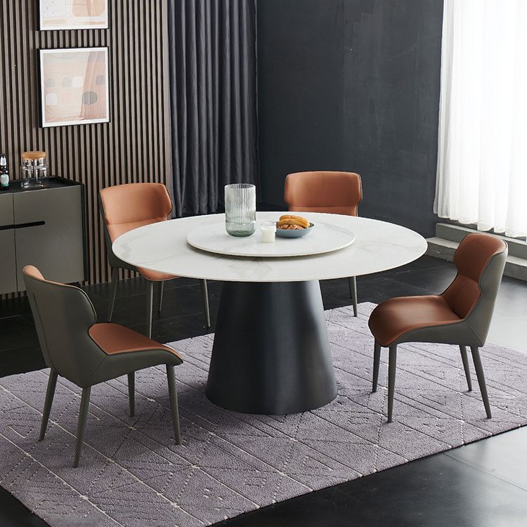 Round Sintered Stone Dining Table Modern Furniture with Pedestal Base for Home Clearhalo 'Dining Tables & Seating' 'Dining Tables' 'dining_table' 'furn' 'furn_dining_table' 'Furniture' 'Kitchen & Dining Furniture' 1200x1200_72f88830-8a72-4adb-8718-9cf0301e9a0c