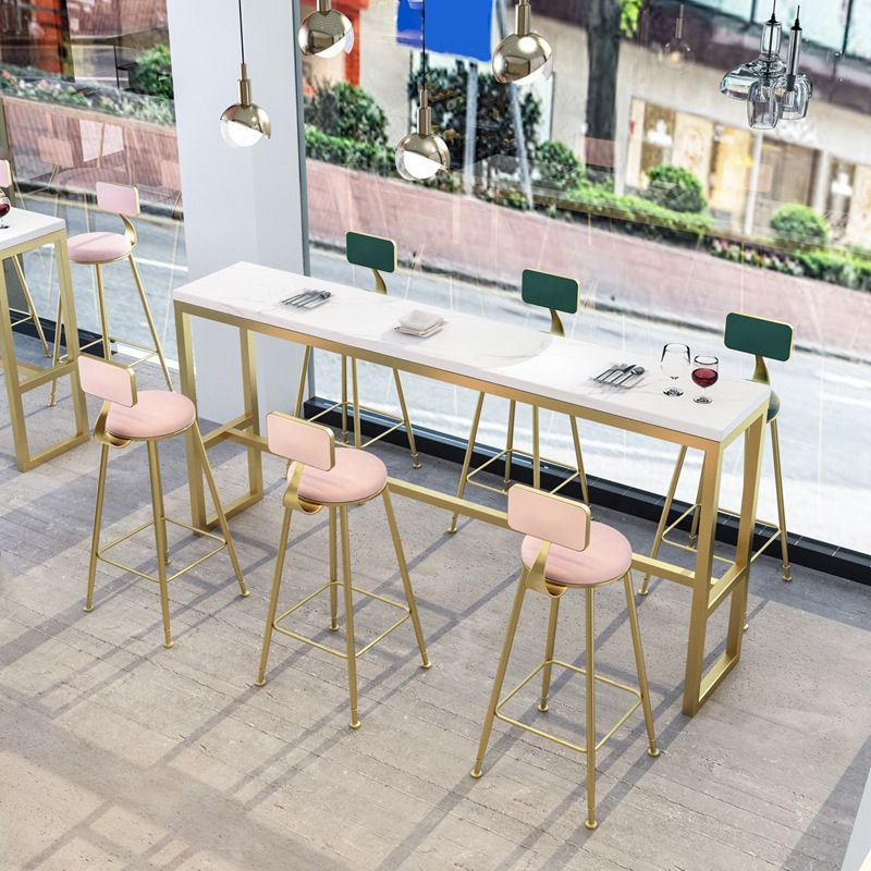 Upholstered Counter Stool Glam Style Low Back Bar Stool with Gold Frame Clearhalo 'Bar Furniture' 'Bar Stools' 'bar_stools' 'furn' 'furn_bar_stools' 'Furniture' 'Kitchen & Dining Furniture' 1200x1200_72f8b48e-bd99-4de4-b34c-0b144a157338