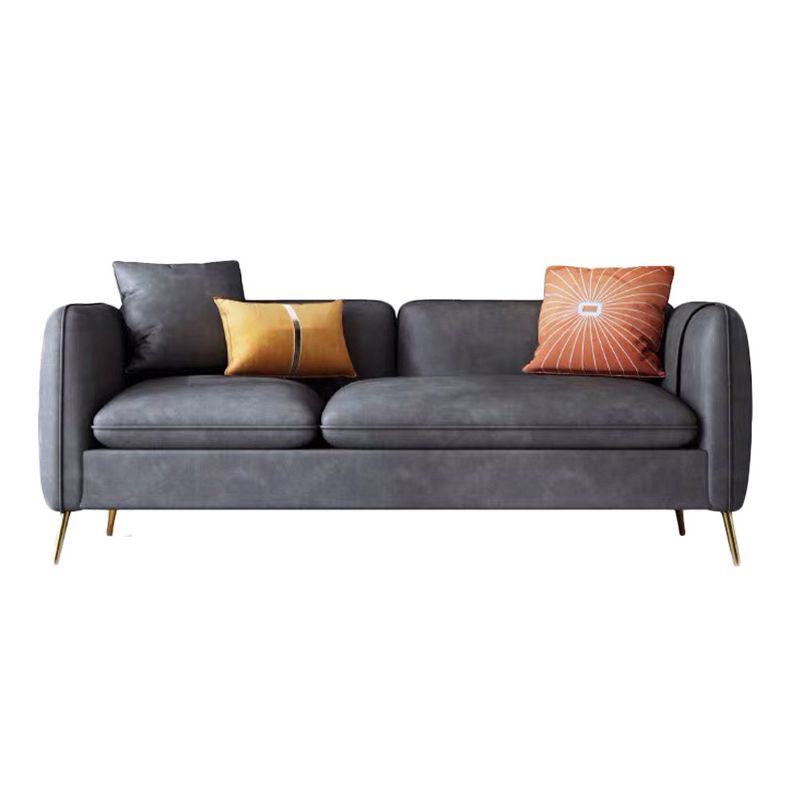 Contemporary 28.3" H Faux Leather Tuxedo Arm Sofa For Living Room