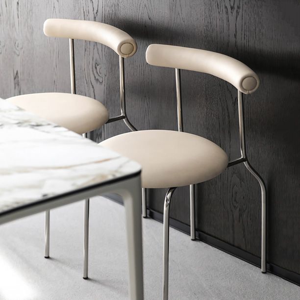 Contemporary PU Leather Side Chair Open Back Stackable Dining Side Chair Clearhalo 'Dining Chairs' 'Dining Tables & Seating' 'dining_chair' 'furn' 'furn_dining_chair' 'Furniture' 'furniture_dining_chair' 'Kitchen & Dining Furniture' 1200x1200_72fc52a6-355c-4145-9f37-181646761382