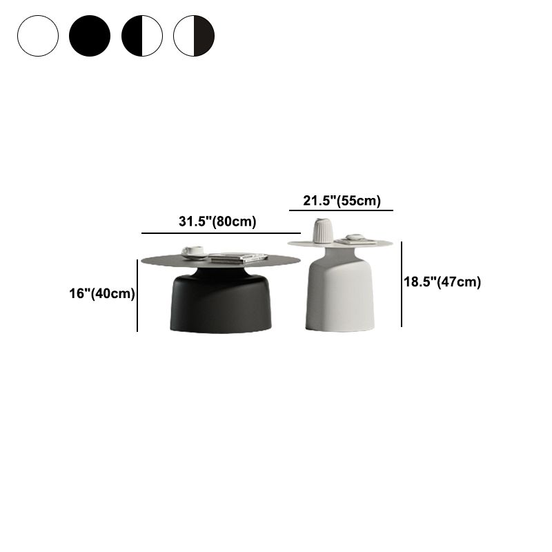 Pedestal Design Cocktail Table White/black Iron Round Coffee Table Clearhalo 'Coffee & Accent Tables' 'Coffee Tables' 'coffee_tables' 'furn' 'furn_coffee_tables' 'Furniture' 'furniture_coffee_tables' 'Living Room Furniture' 1200x1200_72fd0c2e-f222-4ad5-87d9-0a1af9d55094