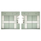 Green and White Bedroom Storage Cabinet Modern Sliding Door Cabinet with Drawers
