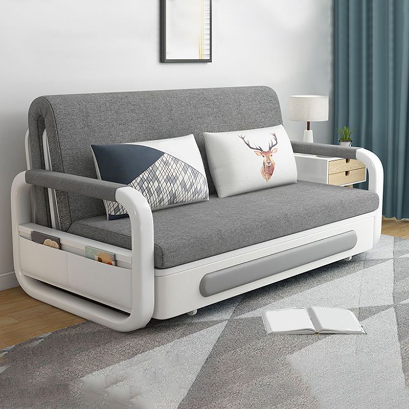 Divano contemporaneo di miscela di cotone con letto in grigio con deposito