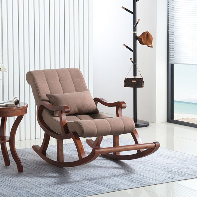 Chaise à bascule moderne du milieu du siècle en daim allongé-chaise accentuale allongée avec coussin de siège