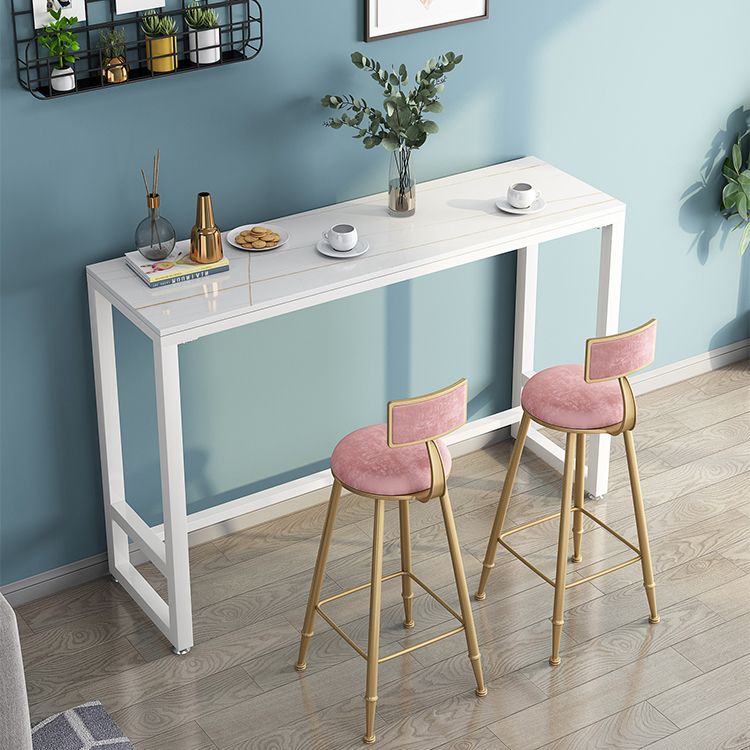 Table de comptoir de bar rectangulaire moderne Table de comptoir de bar en pierre avec pieds en métal