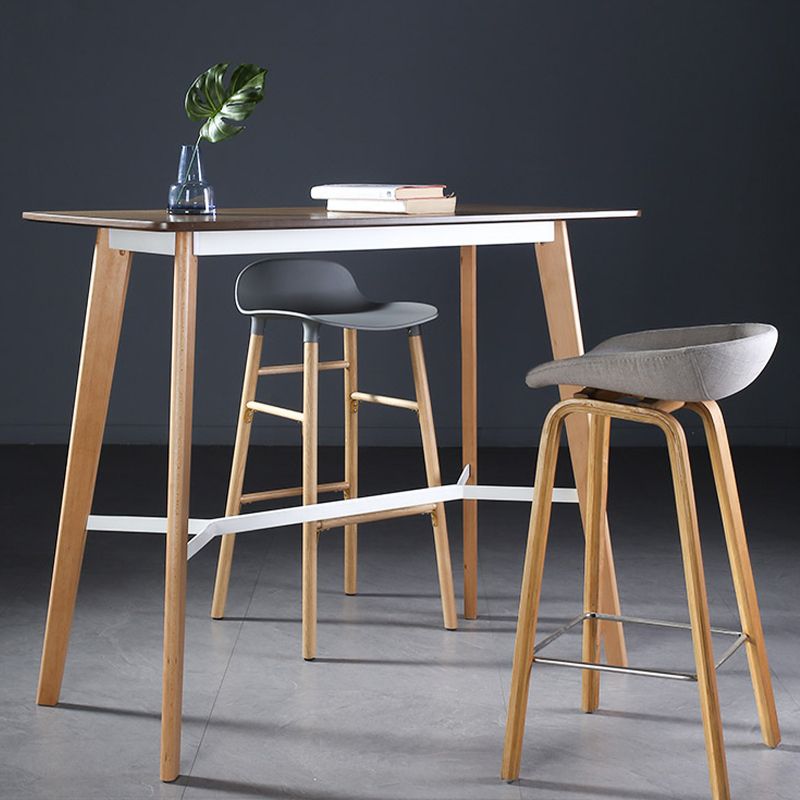 Modern Style Wooden Top Rectangle 4 Legs Bar Dining Table for Home Clearhalo 'Bar Furniture' 'Bar Tables' 'bar_tables' 'furn' 'furn_bar_tables' 'Furniture' 'Kitchen & Dining Furniture' 1200x1200_730143a9-8b6b-4138-a63b-9799f8b00297