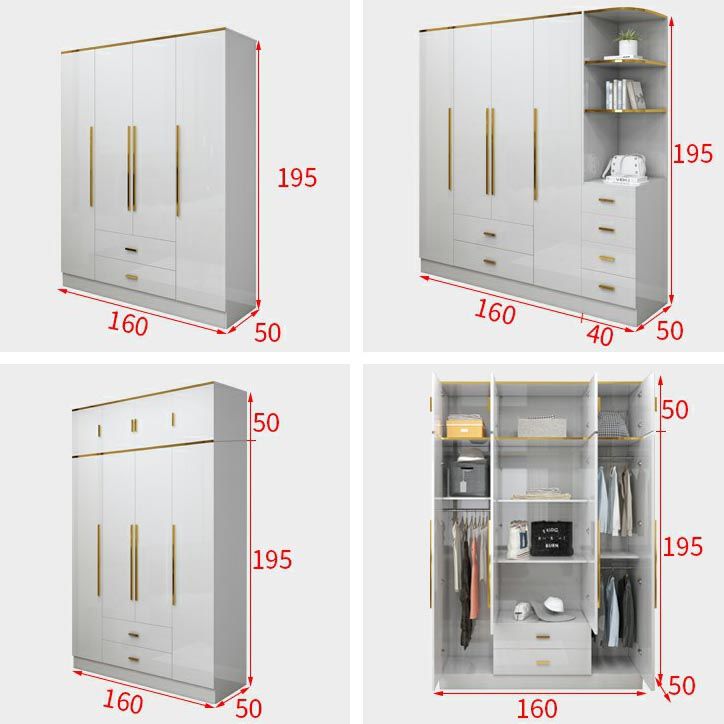 Armoire européenne moderne simple filet rouge luxe luxe petite chambre familiale