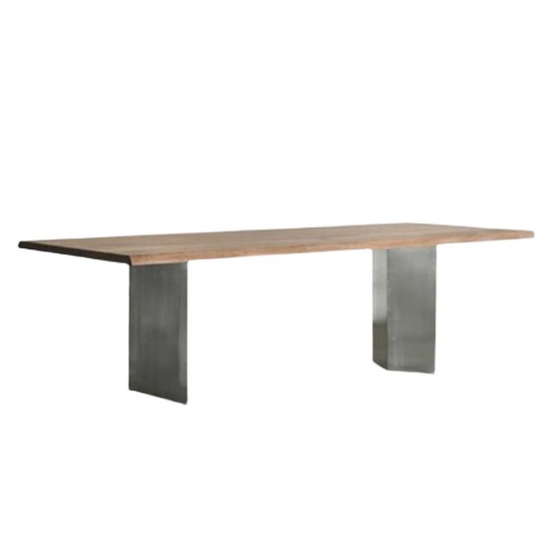 Industrial Solid Wood Table for Restaurant Rectangle Table with Double Pedestal Clearhalo 'Dining Tables & Seating' 'Dining Tables' 'dining_table' 'furn' 'furn_dining_table' 'Furniture' 'furniture_dining_table' 'Kitchen & Dining Furniture' 1200x1200_7302c158-0103-469a-9635-90f247ab0a13