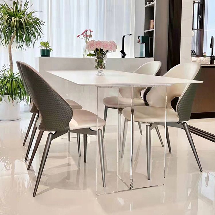 1/4/5 Pieces Modern Rectangle Dining Set Sintered Stone Top Dinette Table Set Clearhalo 'Dining Room Sets' 'Dining Tables & Seating' 'dining_room_set' 'furn' 'furn_dining_room_set' 'Furniture' 'Kitchen & Dining Furniture' 1200x1200_730341ad-3801-4d95-9009-e0a2e44e2ae0