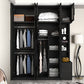Gabinete de almacenamiento negro de vidrio para el hogar gabinete interior contemporáneo con puerta con bisagras