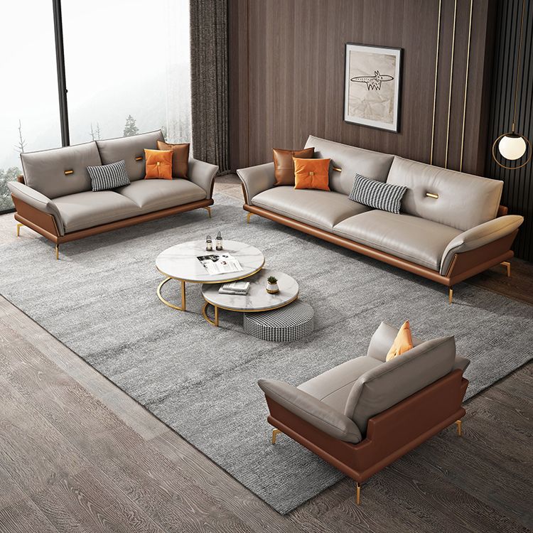 モダンなクッションソファ37.40 "d x 34.64" hリビングルーム用のフレアアームソファ