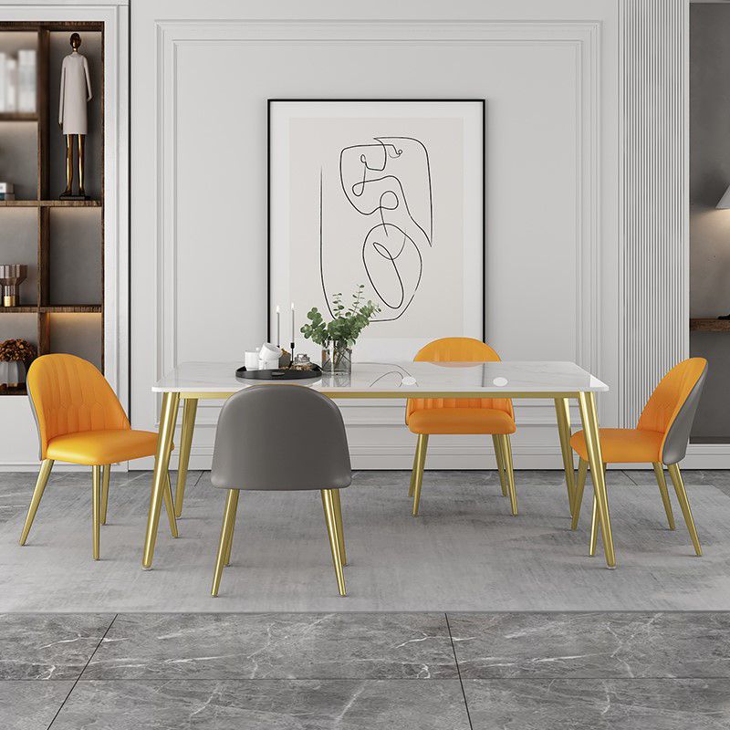 Traditional Luxury 4 Legs Furniture Stone Dining Table for Dining Room Clearhalo 'Dining Tables & Seating' 'Dining Tables' 'dining_table' 'furn' 'furn_dining_table' 'Furniture' 'Kitchen & Dining Furniture' 1200x1200_7305c4b7-155b-4e40-852c-401fce9b07f9