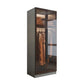 Contemporary Storage Cabinet Mirrored Finish Cabinet with Glass Door
