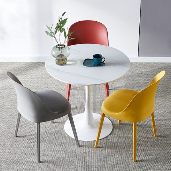 Round Dining Table Stone Top Dining Table in Black and White Clearhalo 'Dining Tables & Seating' 'Dining Tables' 'dining_table' 'furn' 'furn_dining_table' 'Furniture' 'Kitchen & Dining Furniture' 1200x1200_73075362-3356-47fe-8230-fe2707ebe70b