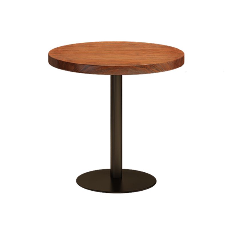 キッチンとダイニングルーム用のメタルモダンラウンド屋内テーブルパインウッドトップテーブル