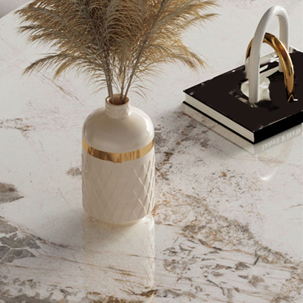 High Gloss Biege eettafel set 1/2/4/5/7 stuks Glam Dinette Set voor thuis