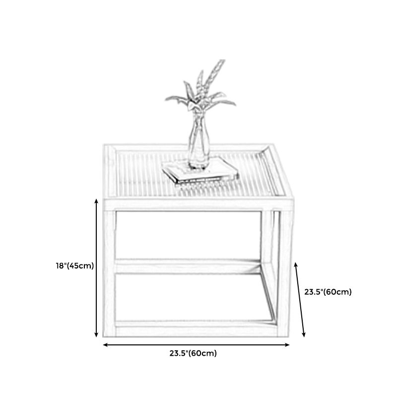 Frame Base Coffee Table Square Natural Wood Cocktail Table with Drawer Clearhalo 'Coffee & Accent Tables' 'Coffee Tables' 'coffee_tables' 'furn' 'furn_coffee_tables' 'Furniture' 'furniture_coffee_tables' 'Living Room Furniture' 1200x1200_7308bc1b-1d8e-447e-a64e-44cd739d938e