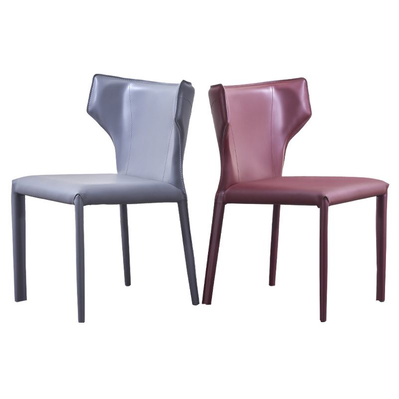 Sedia laterale di Wingback Fuce sedie da pranzo senza bracciole in pelle per la casa