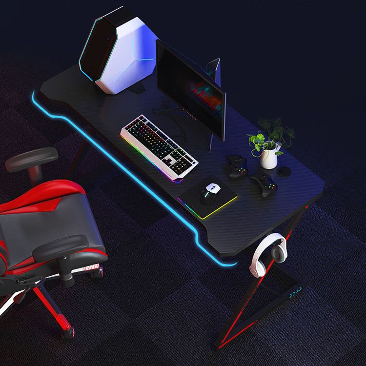 Bureau de chambre à coucher de couleur noire avec des jambes de table en acier Desk de jeu moderne