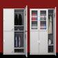 Steel White Storage Cabinet with Hinged Door Modern Cabinet for Bathroom