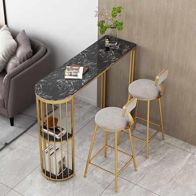 Glam Dining Stools Armless Round Dining Stools with Metal Base Clearhalo 'Bar Furniture' 'Bar Stools' 'bar_stools' 'furn' 'furn_bar_stools' 'Furniture' 'Kitchen & Dining Furniture' 1200x1200_730c83d8-6121-4402-a0e7-735d1740fabc