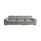 Contemporary Faux Leather Light-grey Sewn Pillow Back Pillow Top Arm Sofa