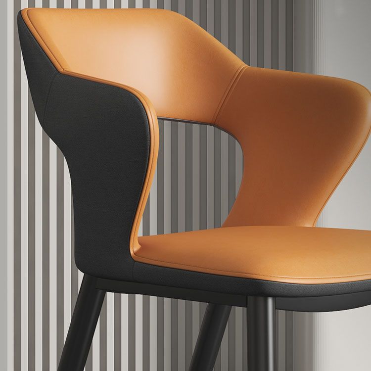 Modern Home Open Back Arm Chair Upholstered Matte Finish Dining Chair Clearhalo ' kitchen&dining_furn' 'Dining Chairs' 'Dining Tables & Seating' 'dining_chair' 'Furniture' 'furniture_dining_chair' 'Kitchen & Dining Furniture' 'kitchen' 1200x1200_730d7a57-56ad-40a0-991e-c103f54a92f0