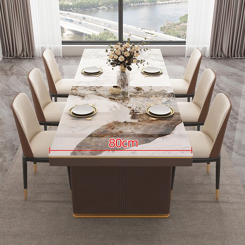 Traditional Luxury Style Dining Table Sintered Stone Table with Double Pedestal Clearhalo ' dining_table' 'Dining Tables & Seating' 'Dining Tables' 'furn' 'furn_dining_table' 'Furniture' 'furniture_dining_table' 'Kitchen & Dining Furniture' 'kitchen&dining_furn' 'kitchen' 'kitchen_dining_table' 1200x1200_730dbf99-c5d2-42d1-b200-ccc887270558
