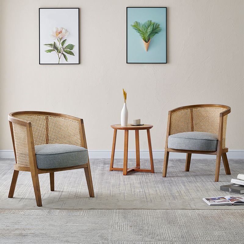 Traditional Wood Living Room Chair Basic Four Leg Accent Armchair