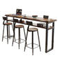 Wooden Bistro Bar Table Rectangle Metal Base Bar Table with Storage Clearhalo 'Bar Furniture' 'Bar Tables' 'bar_tables' 'furn' 'furn_bar_tables' 'Furniture' 'Kitchen & Dining Furniture' 1200x1200_730f8d2b-67f6-43a8-b1f2-3b64623f7b52
