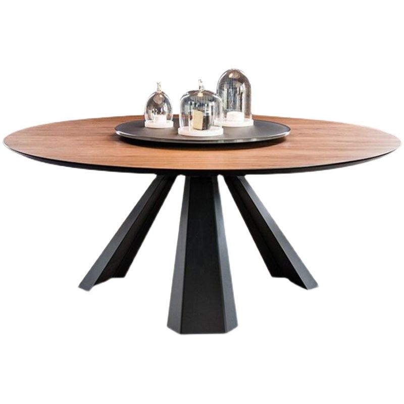 Minimalist Brown Standard Dining Table Solid Wood Round Table (without Lazy Susan) Clearhalo ' dining_table' 'Dining Tables & Seating' 'Dining Tables' 'Furniture' 'furniture_dining_table' 'Kitchen & Dining Furniture' 'kitchen&dining_furn' 'kitchen' 'kitchen_dining_table' 1200x1200_73105cdc-1ec7-4b3f-8082-636ffded0a0e