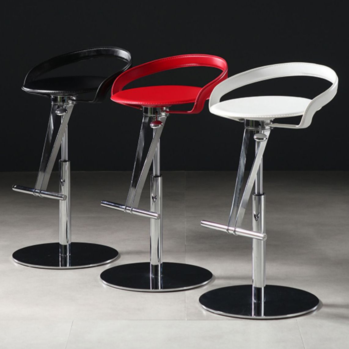 Taburetes modernos de barra ajustable taburetes de barra de respaldo de cuero para comedor