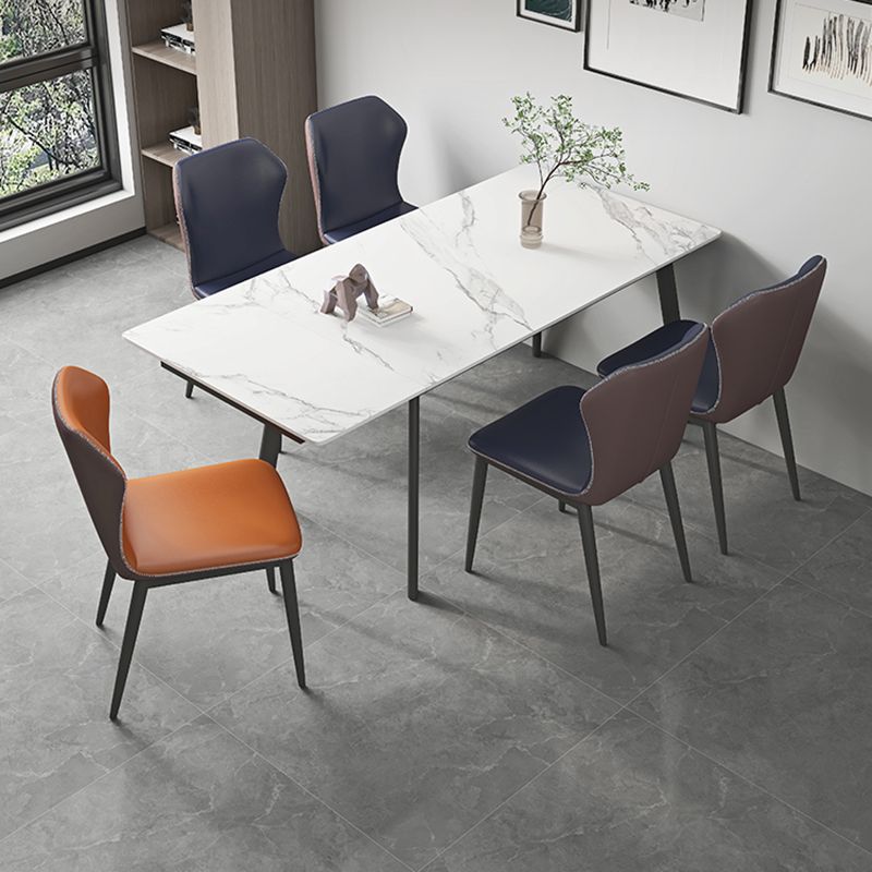 Luxury Sintered Stone Top Table Extendable Rectangle Table with 4 Legs