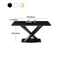 Industrial Sintered Stone Table for Restaurant Rectangle Kitchen Table with Black Pedestal Clearhalo 'Dining Tables & Seating' 'Dining Tables' 'dining_table' 'furn' 'furn_dining_table' 'Furniture' 'furniture_dining_table' 'Kitchen & Dining Furniture' 'kitchen' 'kitchen_dining_table' 1200x1200_7313a45f-7504-41dd-af1d-e73eb429fa62