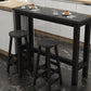 Modern Bar Height Table Metal and Wood Bistro Bar Table for Patio Use