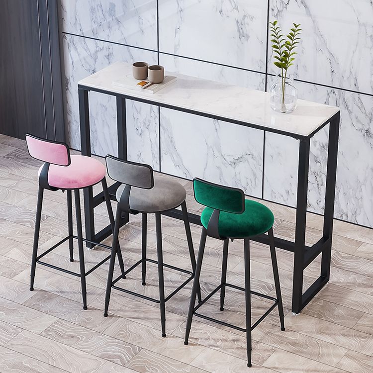 Industrial Armless Backrest Counter Stool Iron Cafe Bar Stool with Velvet Cushion Clearhalo 'Bar Furniture' 'Bar Stools' 'bar_stools' 'furn' 'furn_bar_stools' 'Furniture' 'furniture_bar_stools' 'Kitchen & Dining Furniture' 1200x1200_7314c177-d9bc-48d3-aba4-38fe98d202b1