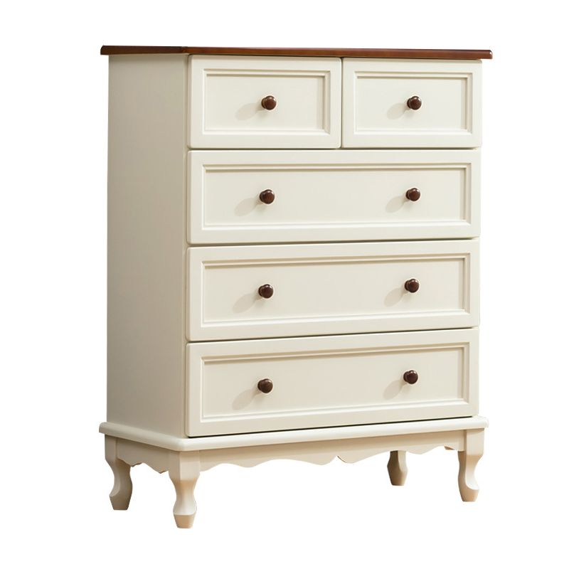 Mid-Century Modern Accent Chest with 5 Drawers Storage Cabinet